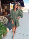 OLIVE FALL DRESS