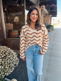 Wavy Stripes V-neck Sweater