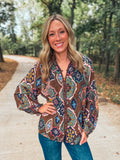 Brown Paisley Top