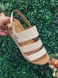 RESIN CREAM STRAP SANDALS