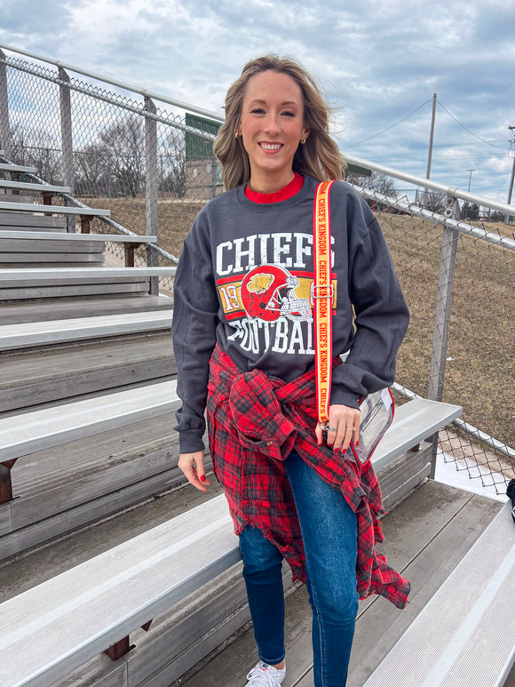 CHIEFS FOOTBALL TRENDY BLOCK SWEATSHIRT {{PREORDER}}