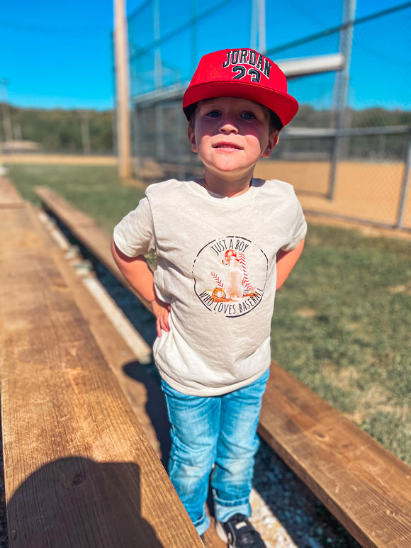 KIDS JUST A BOY WHO LOVES BASEBALL TEE {{PREORDER}}