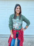 FROSTY THE SNOWMAN SWEATSHIRT (MILITARY GREEN)