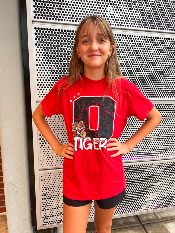 O TIGERS SCRIPT TEE-RED