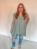DUSTY MINT FLOWY TOP