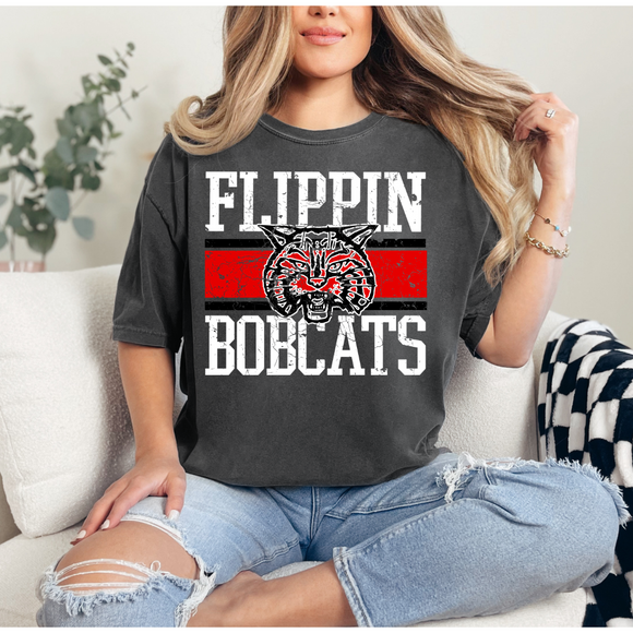 FLIPPIN BOBCATS TRENDY BLOCK TEE {{PREORDER}}