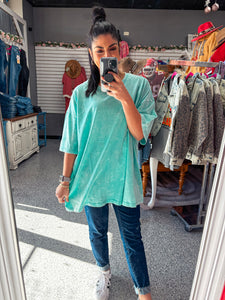 LIGHT MINT ACID WASH TEE