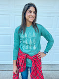 MERRY CHRISTMAS TREES LONG SLEEVE (L. GREEN)