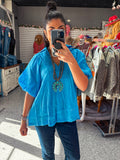 OCEAN BUBBLE SLEEVE TOP