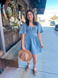 LIGHT DENIM MIDI DRESS