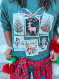 CHRISTMAS STAMPS SWEATSHIRT (H GREEN)
