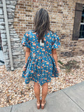 LIGHT DENIM FLORAL DRESS