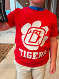 TIGERS PAW PRINT TEE-RED