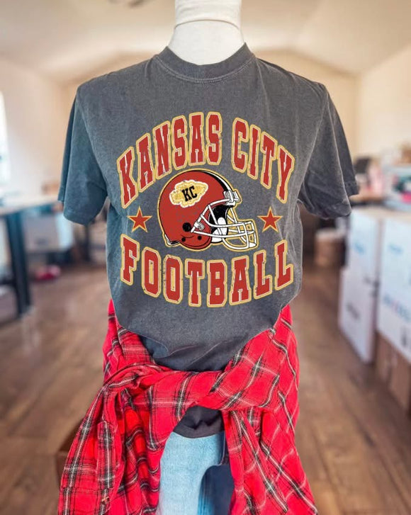 FADED KANSAS CITY FOOTBALL TEE (PEPPER)