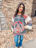 BOHO PEACE SIGN TUNIC TOP