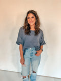 NAVY FAVORITE COMFY TOP
