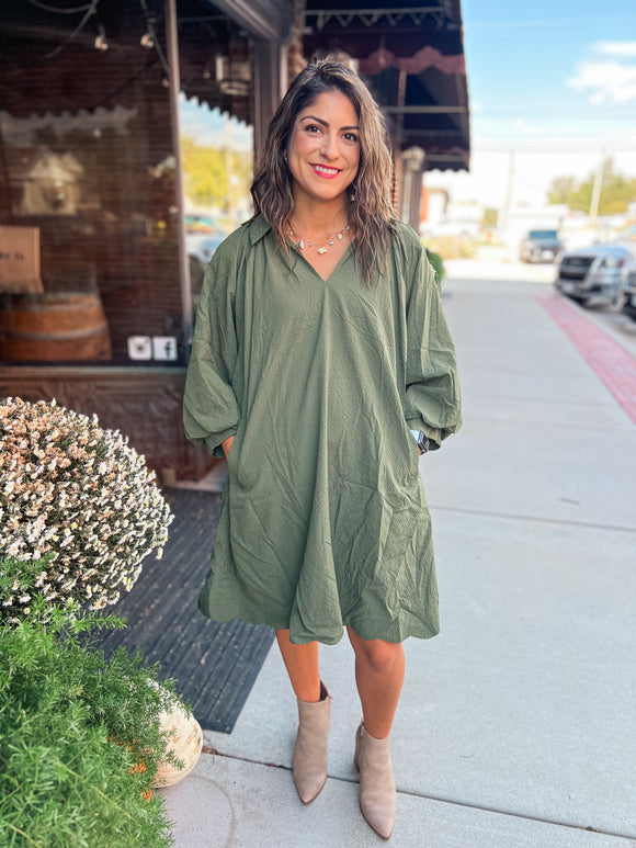 OLIVE FALL DRESS