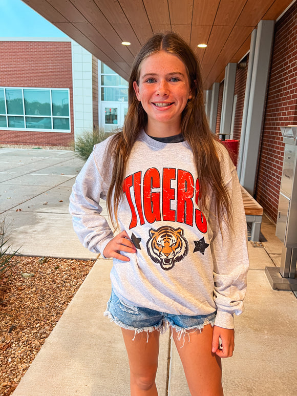 TIGERS STAR SWEATSHIRT-ASH