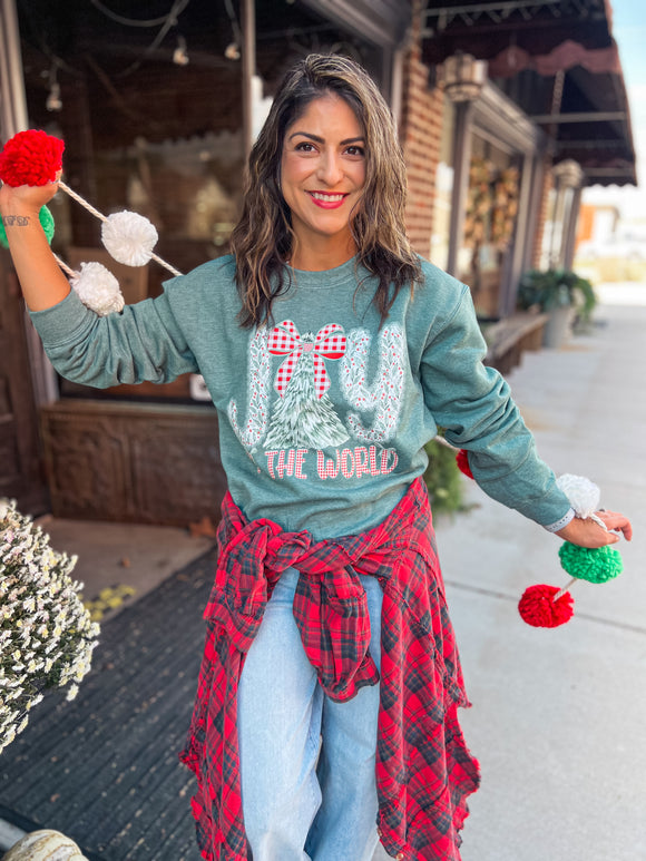 JOY TO WORLD SWEATSHIRT (H GREEN)