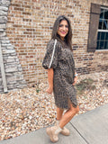 BROWN LEOPARD DRESS
