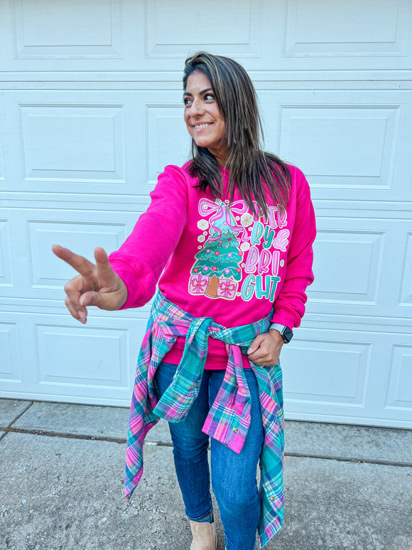 MERRY AND BRIGHT SWEATSHIRT (PINK)