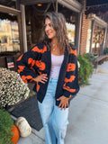 Halloween Theme Knit Cardigan With Ghost Sequins