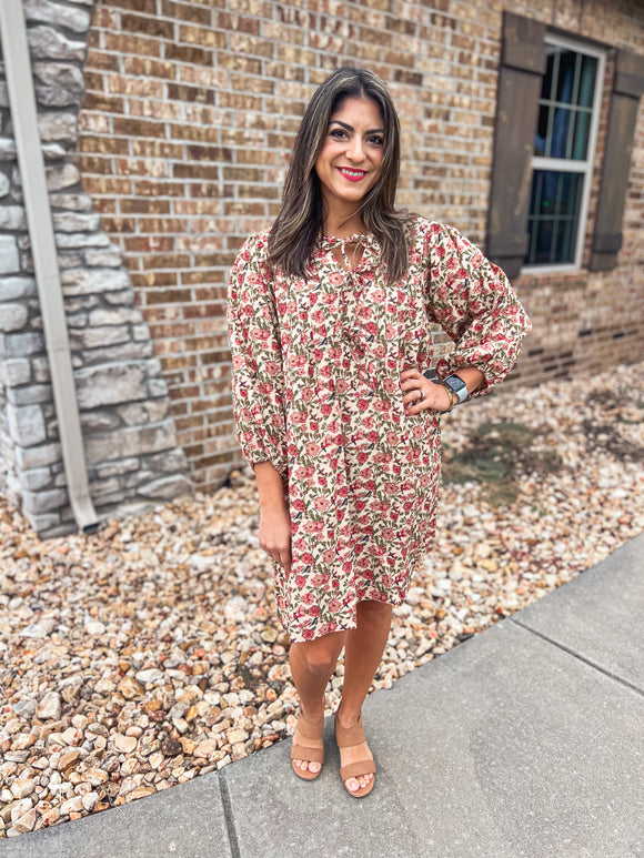 CREAM FLORAL DRESS