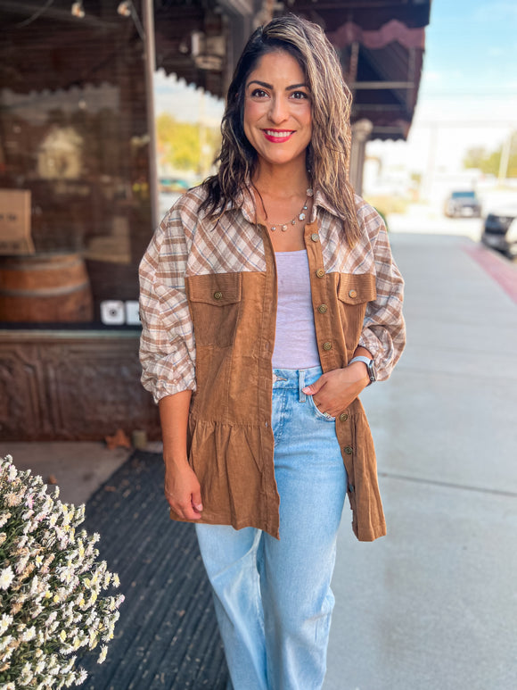 LATTE PLAID JACKET
