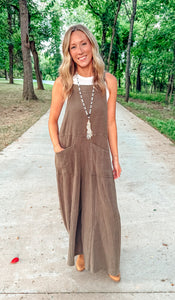 Mineral Wash Cotton Gauze Jumpsuit