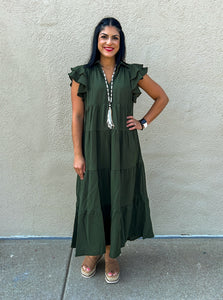 OLIVE MUST HAVE RUFFLE DRESS