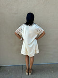 CREAM FRENCH TERRY MINI DRESS