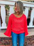 CORAL CROCHET SWEATER