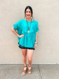 TEAL BABYDOLL TOP