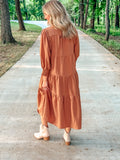 Textured Tiered Midi Dress