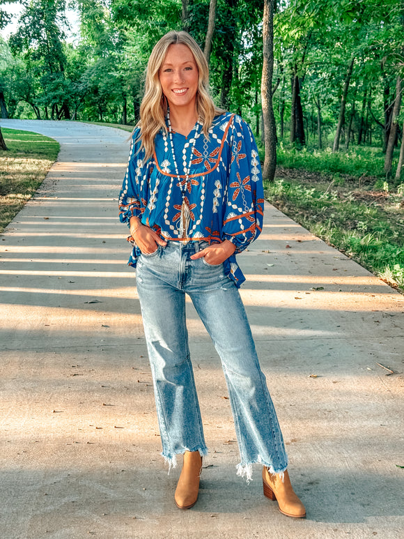 Abstract Honeycomb Print Top