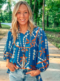 Abstract Honeycomb Print Top