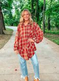 Mineral Washed Plaid Tunic Shirt