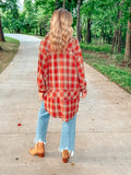 Mineral Washed Plaid Tunic Shirt