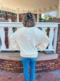 CREAM CABLE KNIT SWEATER