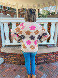 OATMEAL FLORAL SWEATER