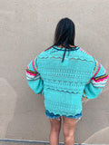 MINT STRIPED KNIT TOP