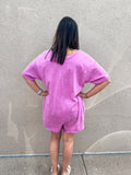 ORCHID MINERAL WASHED KNIT ROMPER