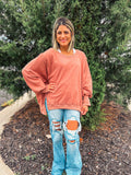 RUSTIC CLAY SLOUCHY PULLOVER