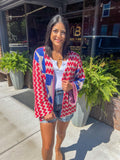 AMERICAN FLAG THEME SWEATER CARDIGAN