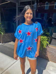 FOURTH OF JULY TERRY PULLOVER TOP