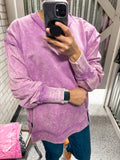 ACID WASH FRENCH TERRY SWEATSHIRT (VIOLET)