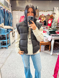 Black High Neck Casual Comfy Puffer Vest