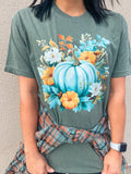 MOSS FLORAL PUMPKIN TEE  {{ PREORDER }}