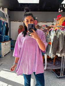 LAVENDER ACID WASH TEE