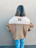 TAUPE BALLOON SLEEVE THERMAL TOP